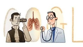 Doodle di Google dedicato all'inventore dello stetoscopio, René Laennec