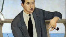 Eugenio Montale in un ritratto di Guido Peyron