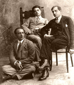 Vincenzo Cardarelli con Massimo Bontemplelli e Alberto Savinio, 1920
